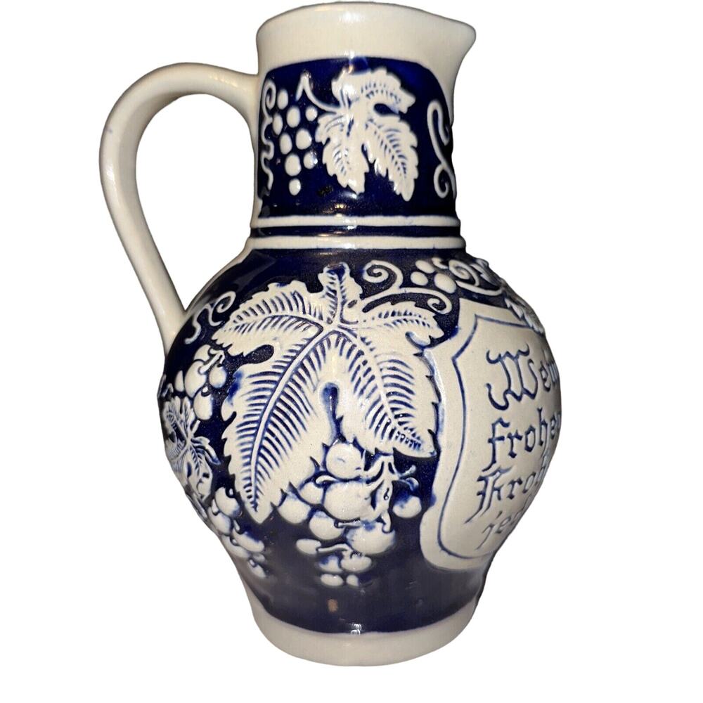 Gerzit Gerz West‎ Germany Wine Pitcher Pottery Stoneware 7.5x6"